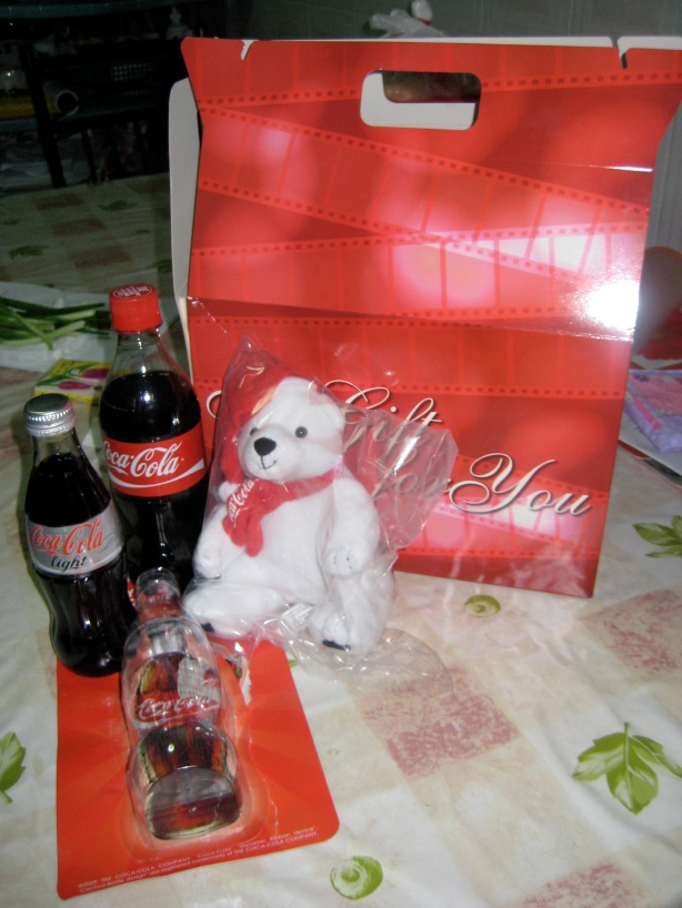 Free Goodie Bag with soft toy teddy, coke glass bottles, vouchers and more!
